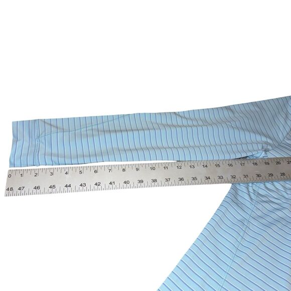 NWT Vineyard Vines Striped Sankaty Shep Shirt 1/4 Zip in Aqua & White, Women's S - Picture 7 of 16